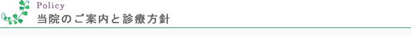 当院のご案内と治療方針